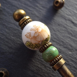 Kanzashi 牡丹花卉陶瓷珠 第1張的照片