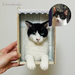 送料無料【オーダーメイドでお作りします】羊毛フェルト 猫の壁掛け