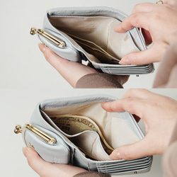 【刻印可】小銭が取り出しやすい　がま口二つ折り財布　フェルモ　MH1372 9枚目の画像