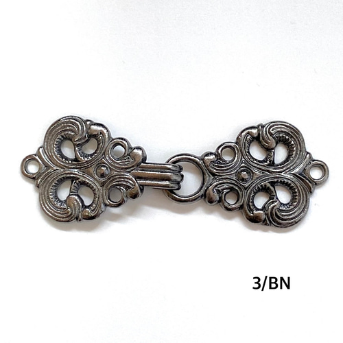 再々販◇ノルウェーホック #3 BN(アンティークシルバー) 金具