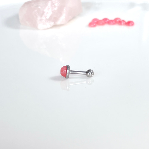 ひとつぶ天然石シリーズ ピンクオーシャンジャスパー 珊瑚 フラミンゴ