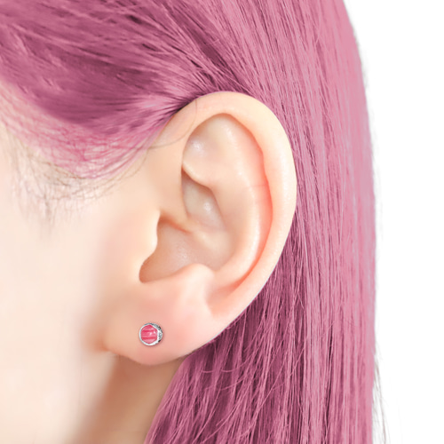 ピンクオーシャンジャスパー 珊瑚 フラミンゴ 天然石 ボディピアス 14G