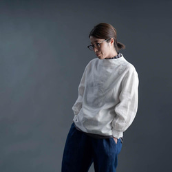 【wafu】Linen Top ボトルネック トップス / ホワイト t004d-wht2 5枚目の画像