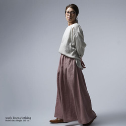 【wafu】Linen Pants 袴(はかま)パンツ/蘇芳香(すおうこう) b002k-sok1 5枚目の画像