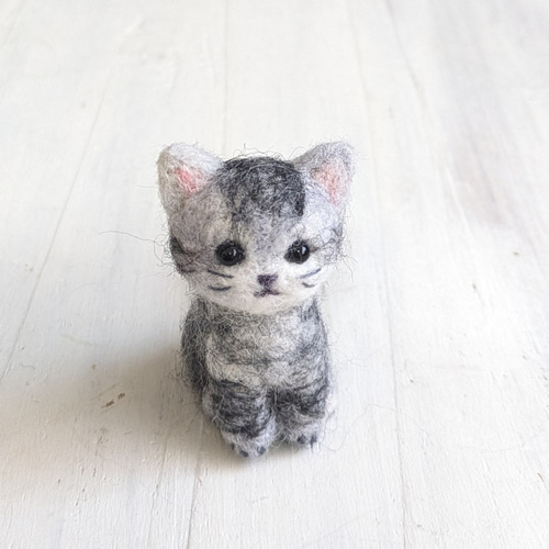 羊毛フェルト 猫 ハンドメイド さっく 羊毛さくさく •ᴥ︎• | お写真をもとに作った 羊毛フェルトの猫