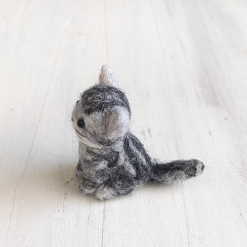 □受注制作 羊毛フェルトの小さな子猫(アメショー) 猫グッズ 猫雑貨
