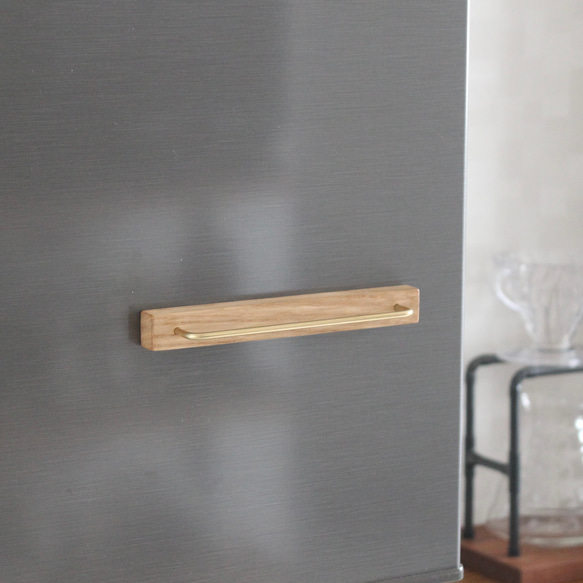 コーヒーフィルターホルダー 【 オーク × 真鍮 】マグネットタイプ おしゃれ かわいい 木製 ペーパーフィルター 珈琲 2枚目の画像