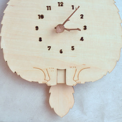 プレーン猫＊立ち耳＊ロング＊レギュラーサイズの時計 木製 振り子時計 掛け時計 4枚目の画像