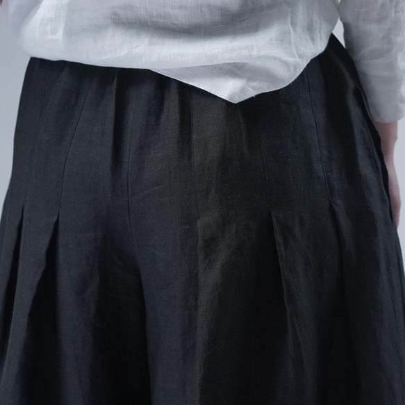 [wafu] 亞麻褲袴褲/黑色 b002k-bck1 第9張的照片