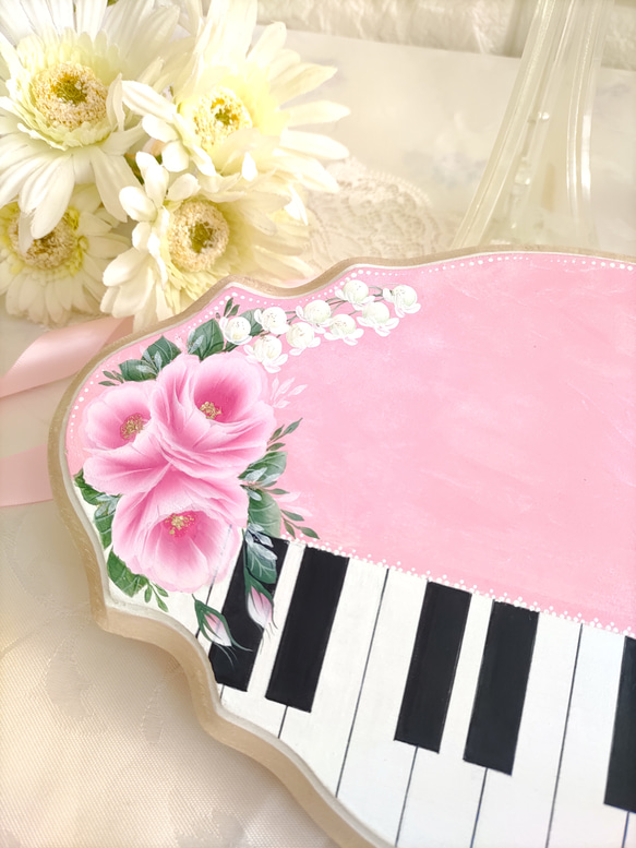 音楽教室・ピアノ教室の先生へ♪薔薇とスズラン♪ピアノ鍵盤ボード♪【P003】 6枚目の画像