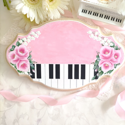 音楽教室・ピアノ教室の先生へ♪薔薇とスズラン♪ピアノ鍵盤ボード♪【P003】 2枚目の画像