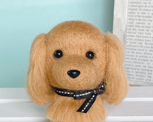 ダックスロング（茶）の羊毛フェルト 犬 羊毛フェルト chai