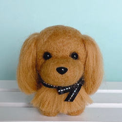 ロングコートチワワ（クリーム）の羊毛フェルト 犬 羊毛フェルト chai