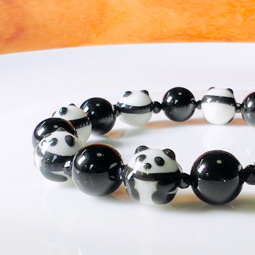 受注製作 パンダの石 パンダーマ ブレスレット ブレスレット 馬の助猫