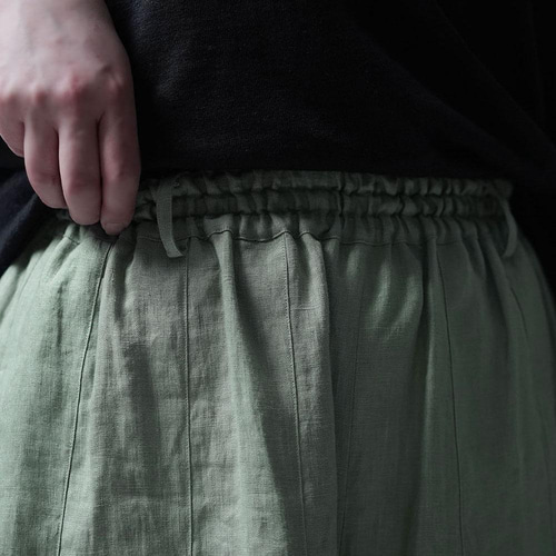 wafu】Linen Pants 袴(はかま)パンツ/青磁鼠(せいじねず) b002k-snz1