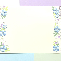 ブルーのお花のカード（A4サイズ） 1枚目の画像
