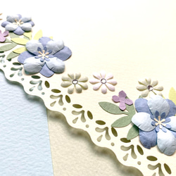 ブルーのお花のカード（A4サイズ） 2枚目の画像