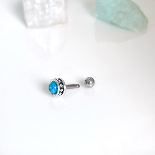 天然石 ジェンダーレスピアスシリーズ ブルージャスパー ボディピアス