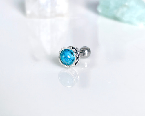 天然石☆鮮やかブルー☆シーセディメントジャスパーのピアス14kgf 天然石☆鮮やかブルー☆シーセディメントジャスパーのピアス14kgf