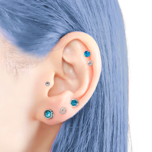 天然石 ジェンダーレスピアスシリーズ ブルージャスパー ボディピアス