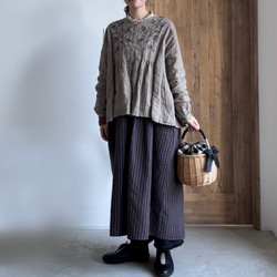 軽さが特徴　持ちやすいかごバッグ　コロンと丸いりぼんのバッグ 5枚目の画像