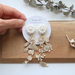 取引中　2way*ハートとレースのタッセルのピアス/イヤリング 取引中 2way*ハートとレースのタッセルのピアス/イヤリング