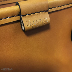 ファスナートートバッグ／シンプルなデザインの革バッグ　オイルレザー（茶） 10枚目の画像