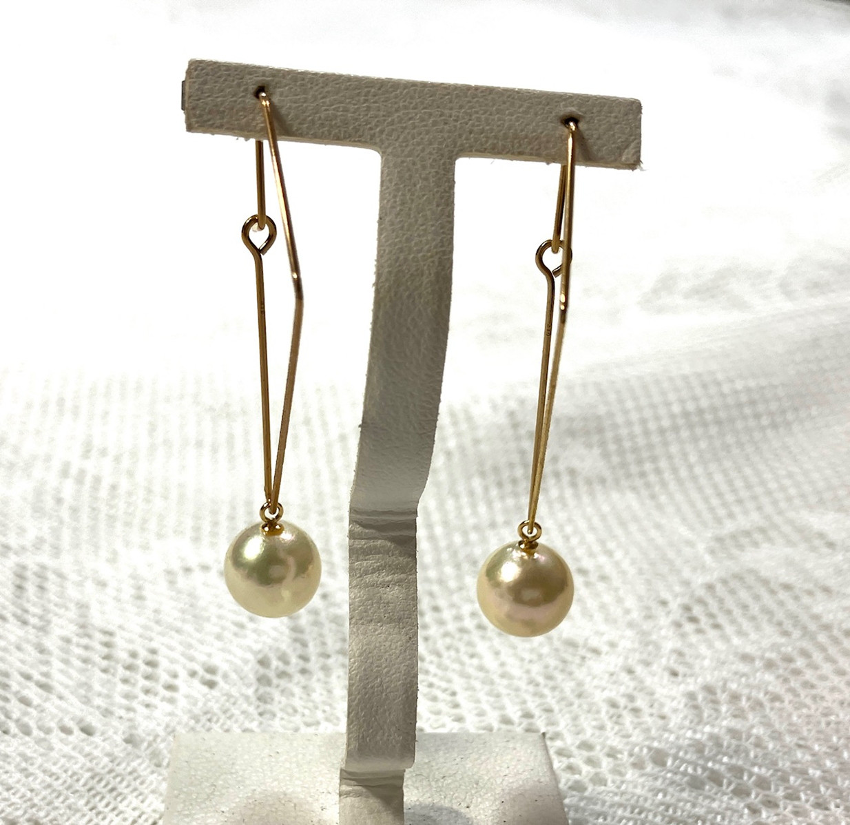 南洋真珠ピアス　K18フープ