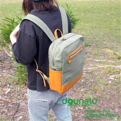 BOX型リュック・レザー×帆布の異素材MIX【送料無料】 14枚目の画像