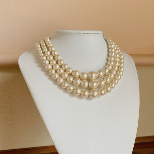 ネックレス ロング 二連 ステーション 淡水パール : purepoche