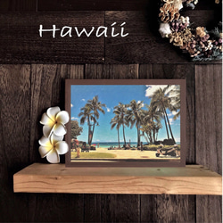 【送料無料】南国の風景☆HAWAII  No.602  フレーム付　A4サイズ 1枚目の画像