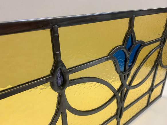 「アンティーク調ステンドグラスパネル・E」アンティーク調　レトロ　ケイム組み　インテリア雑貨・生活道具 3枚目の画像