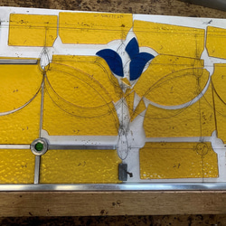 「アンティーク調ステンドグラスパネル・E」アンティーク調　レトロ　ケイム組み　インテリア雑貨・生活道具 6枚目の画像