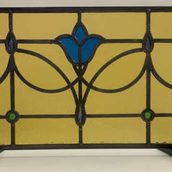 「アンティーク調ステンドグラスパネル・E」アンティーク調　レトロ　ケイム組み　インテリア雑貨・生活道具 2枚目の画像