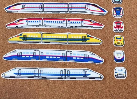 再再販‼︎ 新幹線 電車　乗り物アイロンワッペン 布ワッペン アップリケ 2枚目の画像