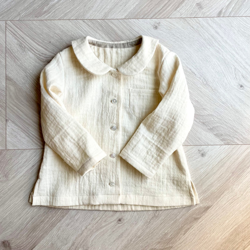 ダブルガーゼのセーラーカラーシャツ 子供服 cutie & sweetie ダブルガーゼのセーラーカラーシャツ 子供服 cutie & sweetie