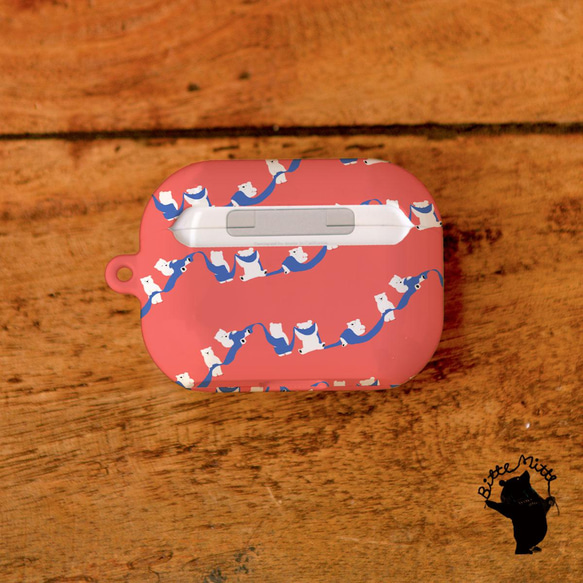 客製化 AirPods 保護殼 AirPods 硬粉紅絲帶 *可刻名字 第2張的照片