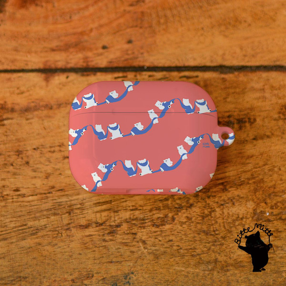 客製化 AirPods 保護殼 AirPods 硬粉紅絲帶 *可刻名字 第1張的照片