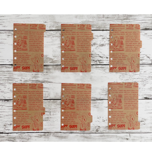 ミニ6穴 インデックス6山（収納ポケット付）アメリカン 手帳 Tsukaeru