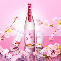 【春限定】ぽんしゅグリア さくら イチゴ 日本酒 純米吟醸 春ボトル 720ml セット 桜 新潟 高野酒造 1枚目の画像