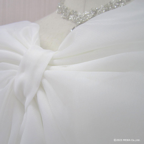 訳あり 在庫処分 ウェディングドレス 11号 オフホワイト 大きなリボン