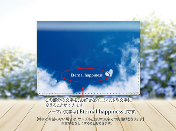 定期入れ/パス入れ/名刺入れ  カードケース【青空と紙飛行機】（名入れ可） 3枚目の画像