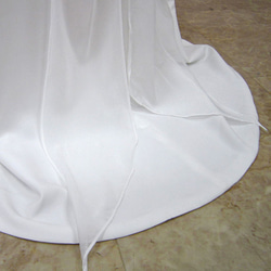ウェディングドレス 9号 袖あり 長袖　結婚式　挙式 前撮り二次会 白 スレンダー Aライントレーン wd32174 11枚目の画像