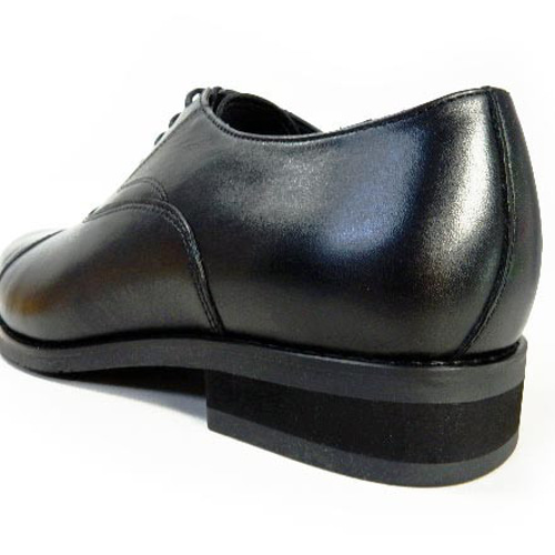 PARASHOE 本革 内羽根ストレートチップ ビジネスシューズ 黒 3E