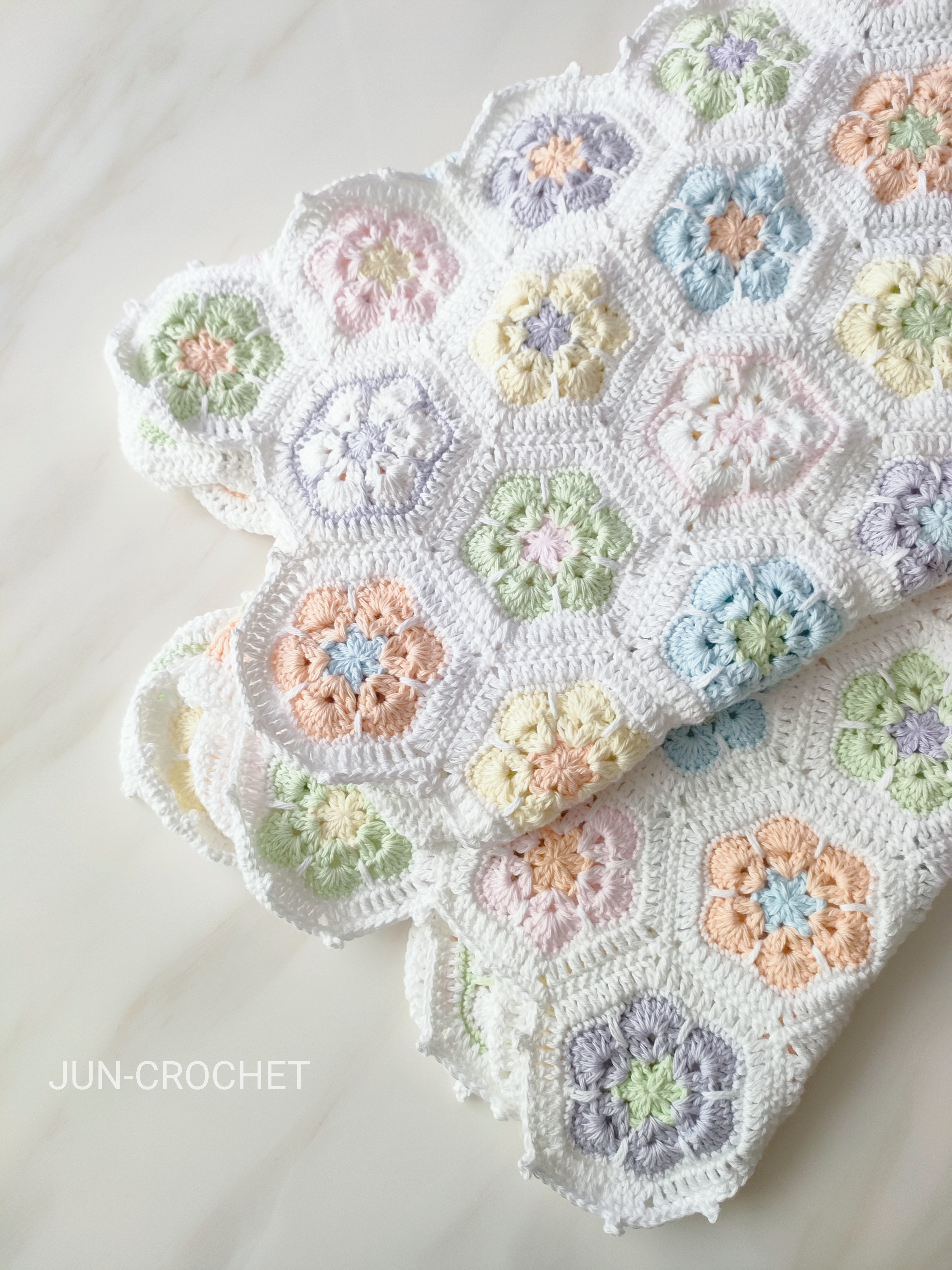 【サイズが選べる】ふわふわベビーブランケット*花畑／おくるみ／コットン100