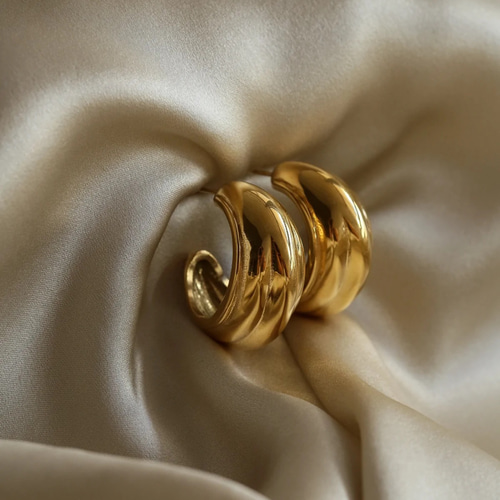 chunky hoop pierce Ⅱ 18k coating ピアス（フープ） Mirage