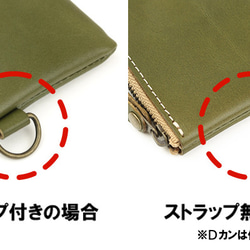 本革 L字ファスナー 薄型 ミニ財布 OLIVE NC3746 9枚目の画像