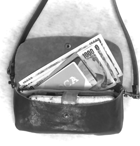小さいお財布ポシェット(ネイビー) 4枚目の画像
