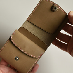 本革 コンパクトウォレット 二つ折り財布 折り財布【受注制作