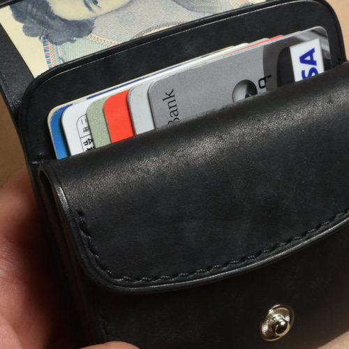 本革 コンパクトウォレット 二つ折り財布 折り財布【受注制作】cw-01